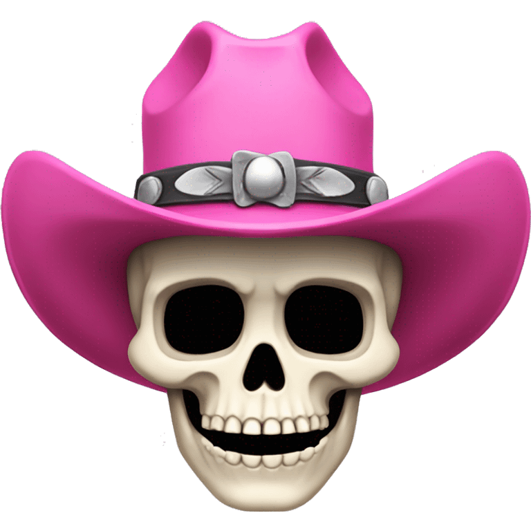 Skelton with pink cowboy hat  emoji