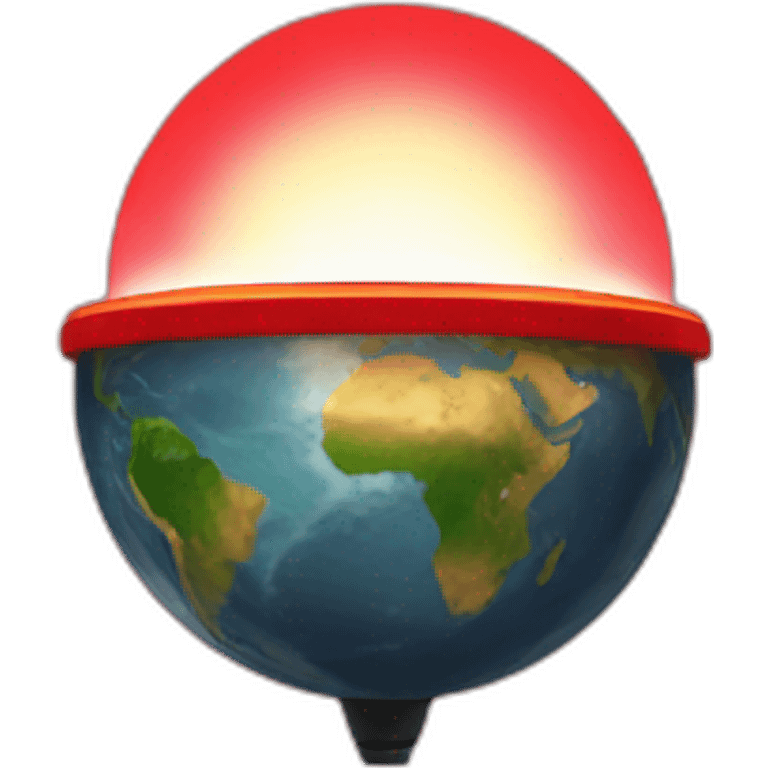 red light spreading across earth emoji