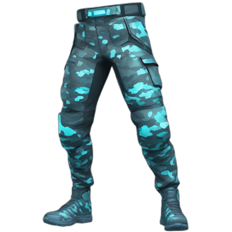 futuristic digital holographic camouflage pants emoji