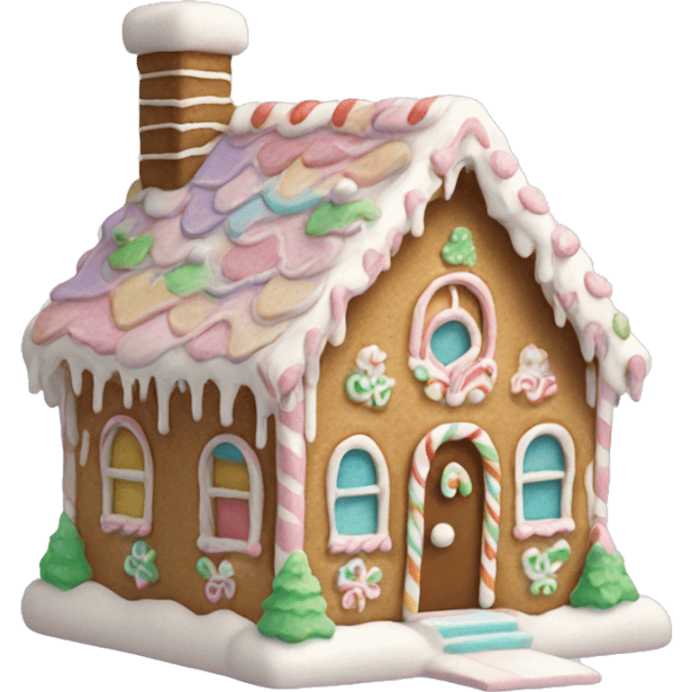 Pastel gingerbread house emoji