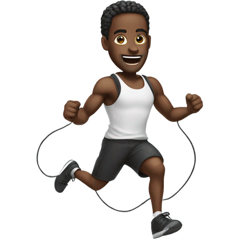 Black man jump roping  emoji