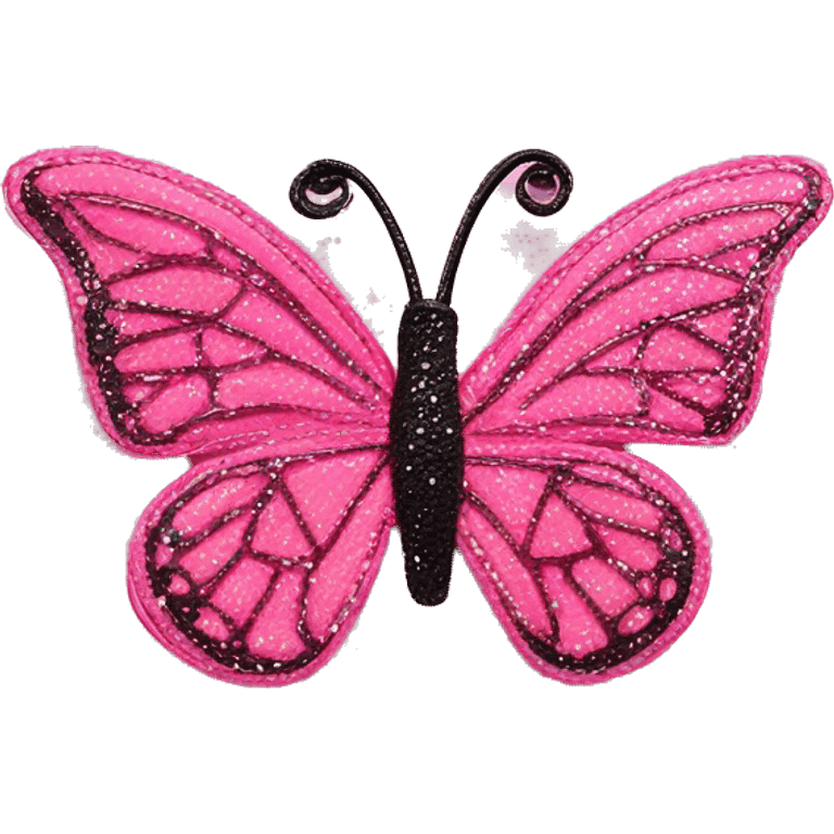 Butterfly hair clip pink emoji