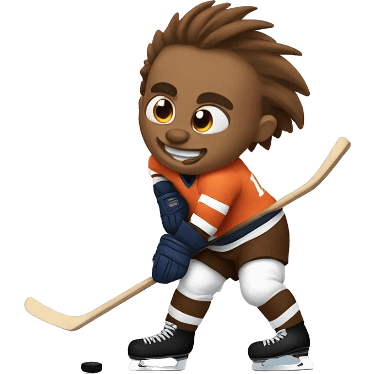 Taz playing hockey emoji