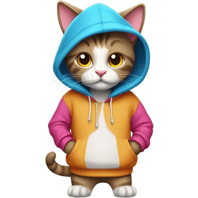 Cat wearing a hoodie emoji