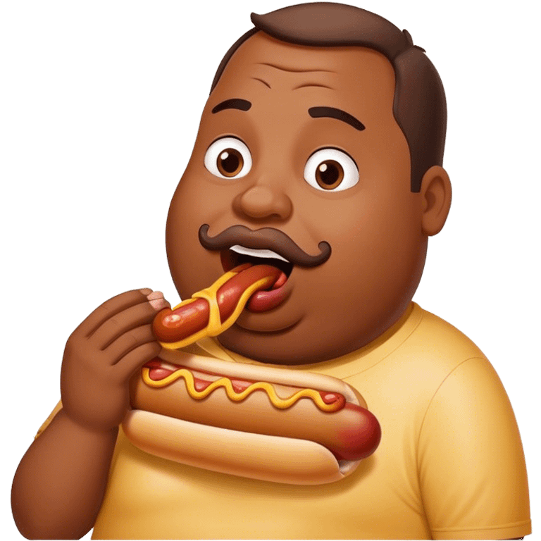 Fat man licking mayo hotdog  emoji