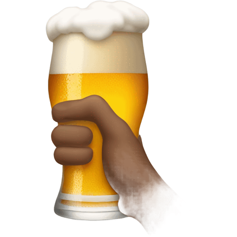 Beer with hand in it emoji