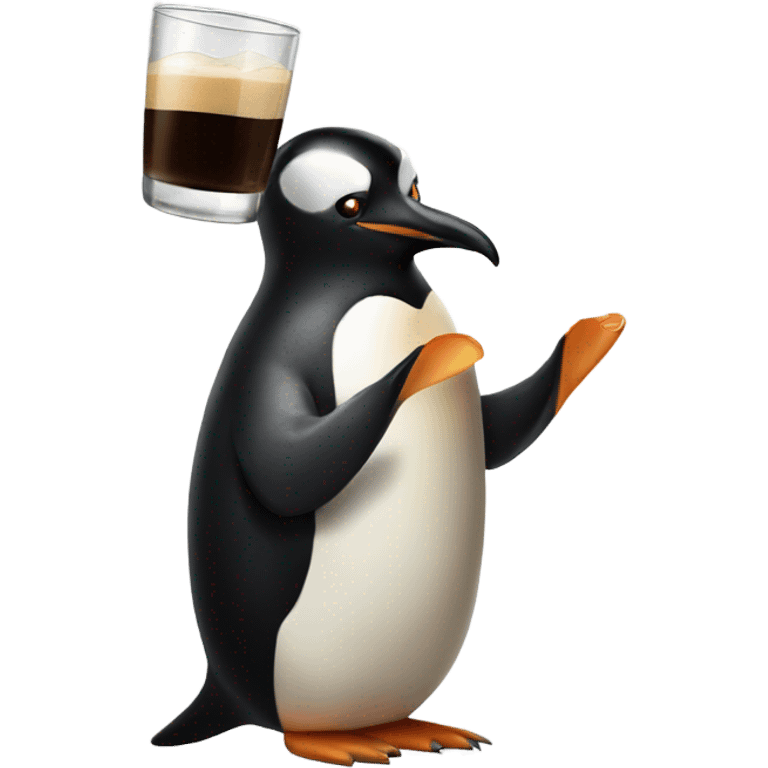 Penguin drinking Baileys emoji