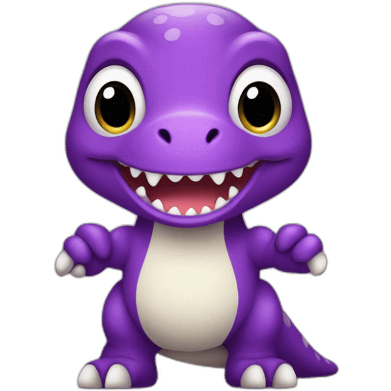 Cute little purple t-rex with the word "GNIII" emoji