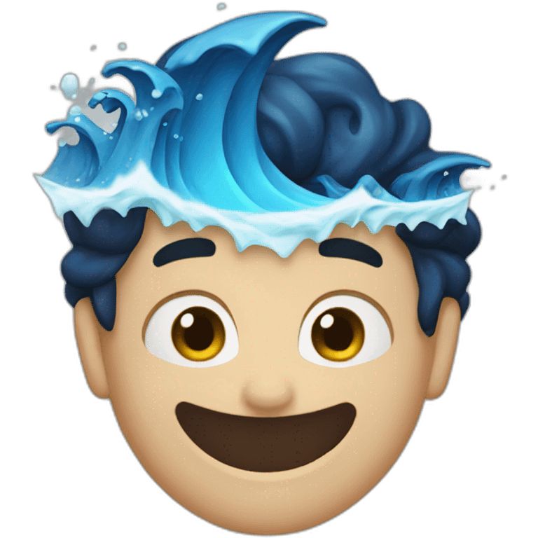 dark blue high wave emoji