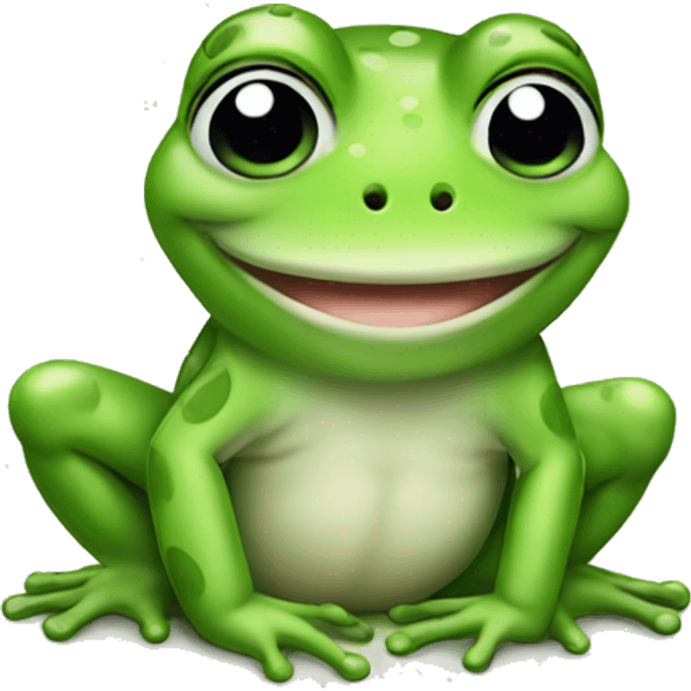 Cute baby frog smiling emoji