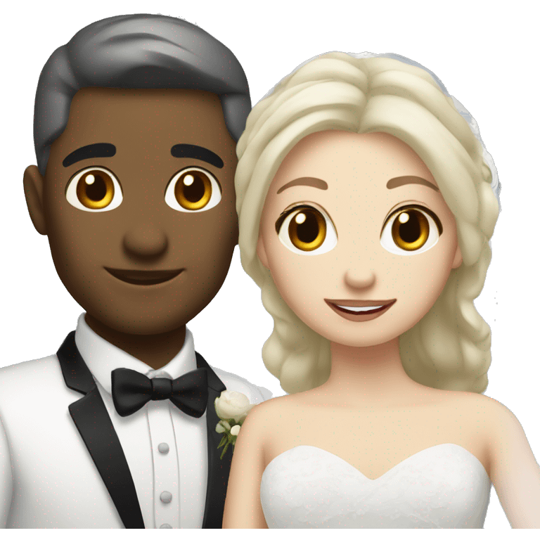 blonde bride and groom with gray and black hair emoji