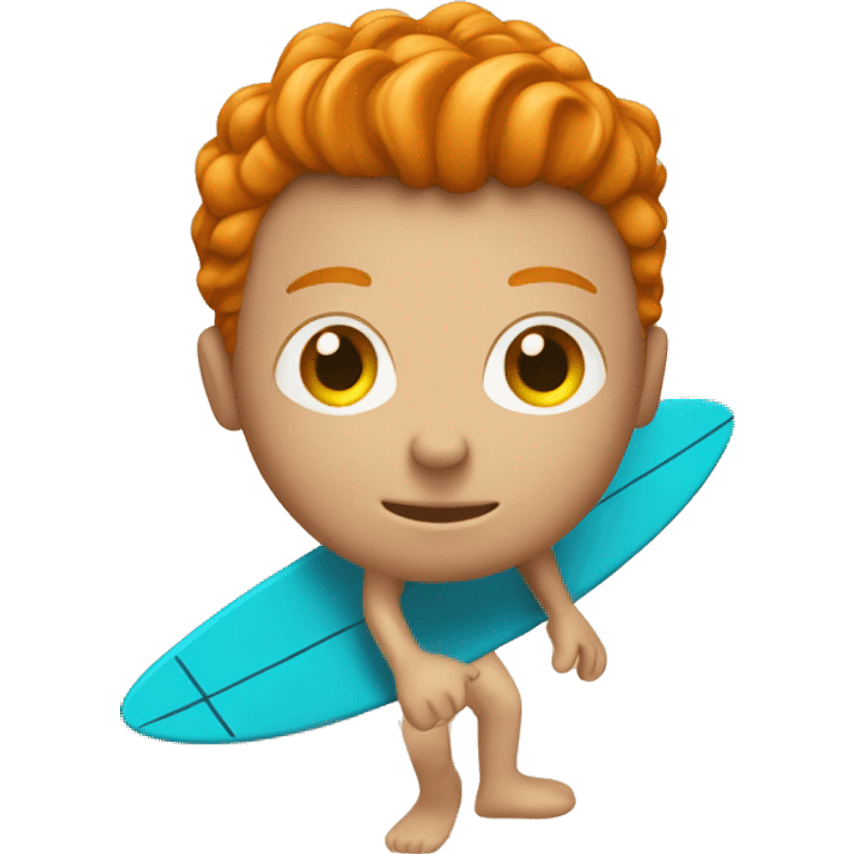 ginger surfer on the board  emoji