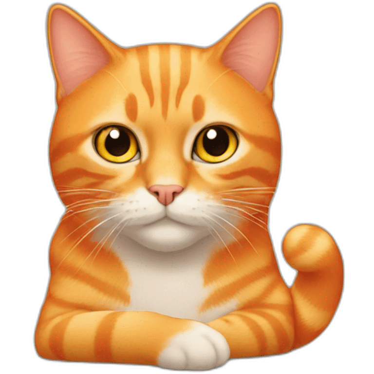 orange cat no brain cell emoji