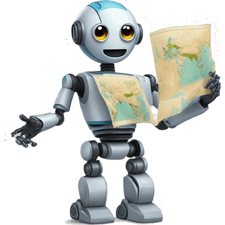 robot has a map in the hands emoji