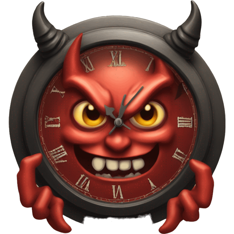 devil clock, demon time emoji