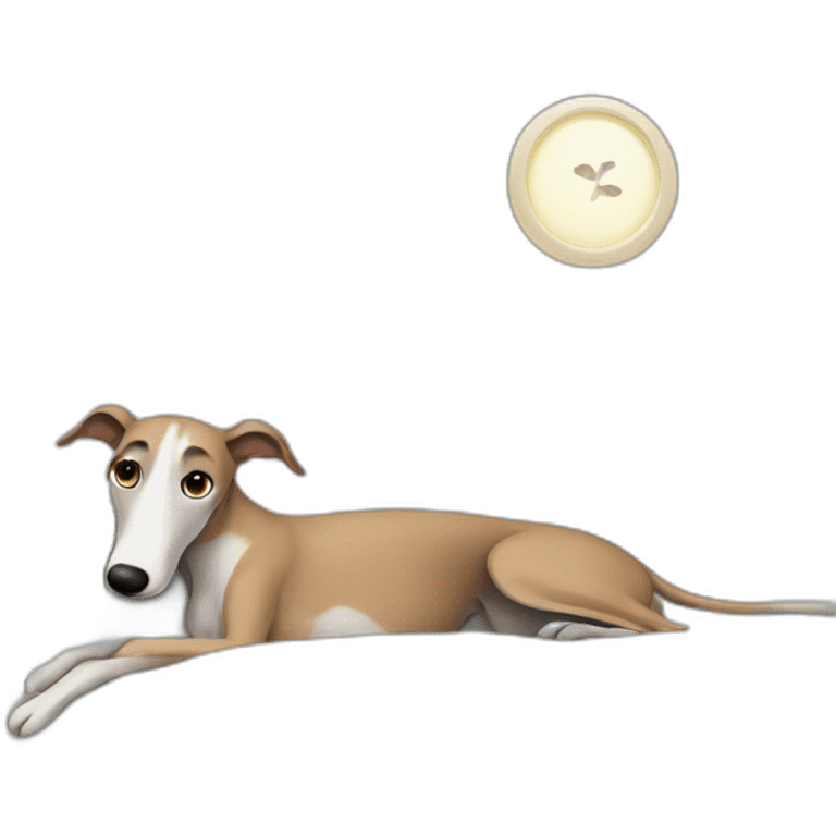 sick greyhound in bed emoji