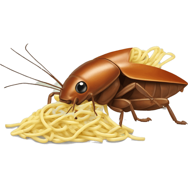 Cockroach eating noodles emoji