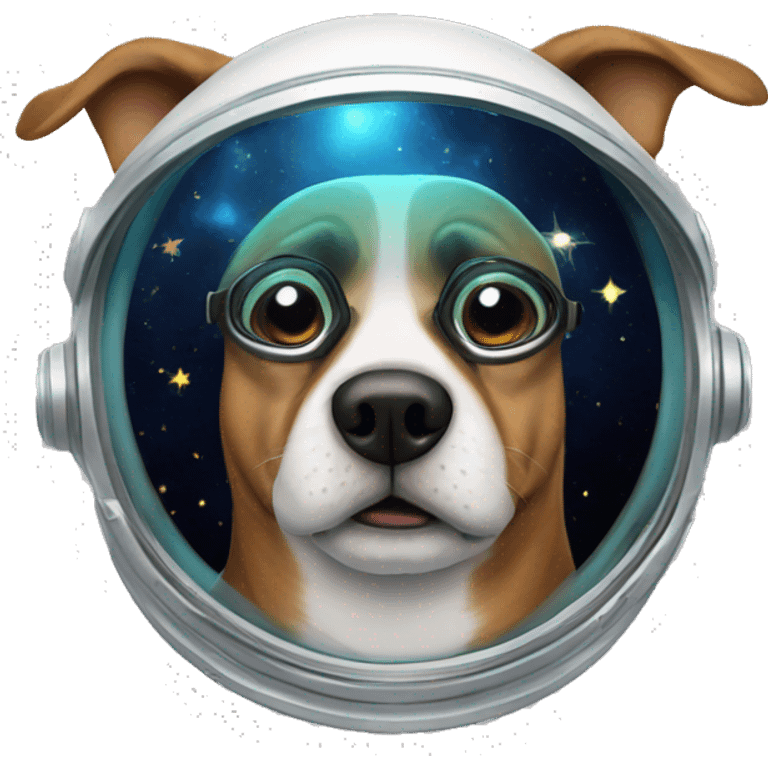 Dog in space with glasess emoji