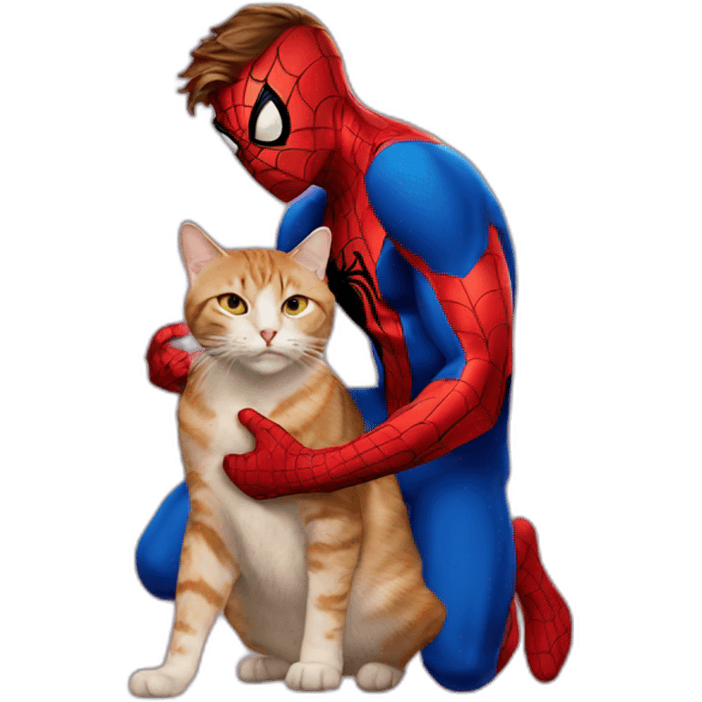 Spiderman with cat emoji