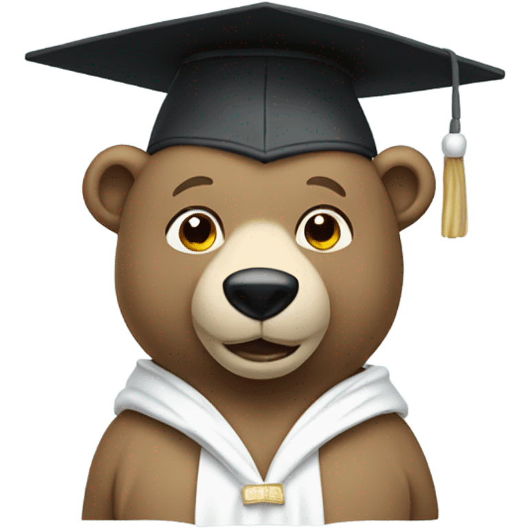 Graduating bear with white cap  emoji