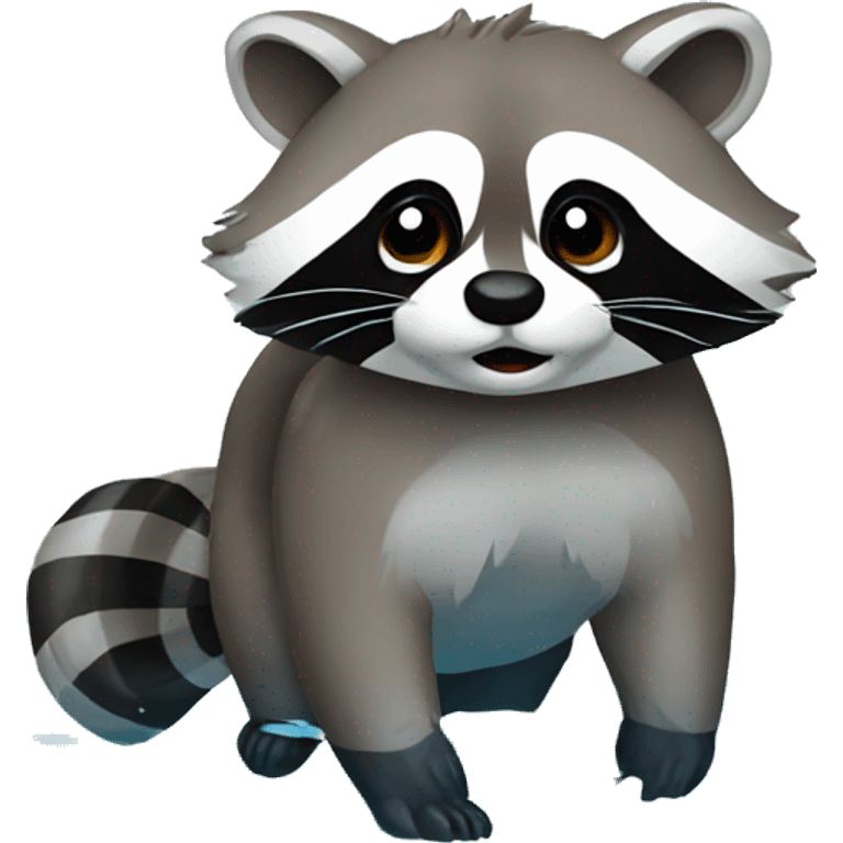 Raccoon in water emoji