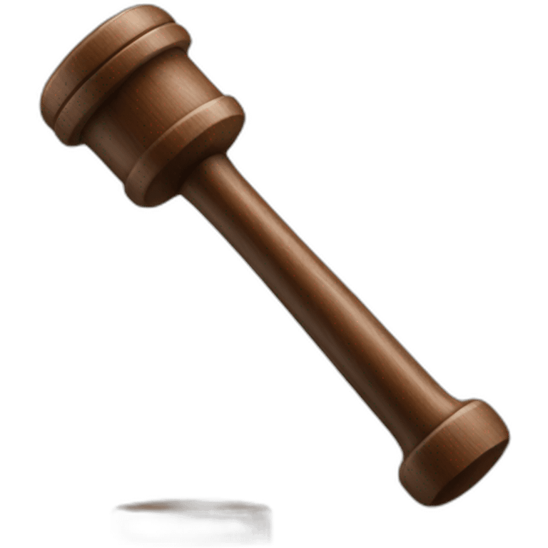 male judge holding a small woodden hammer emoji