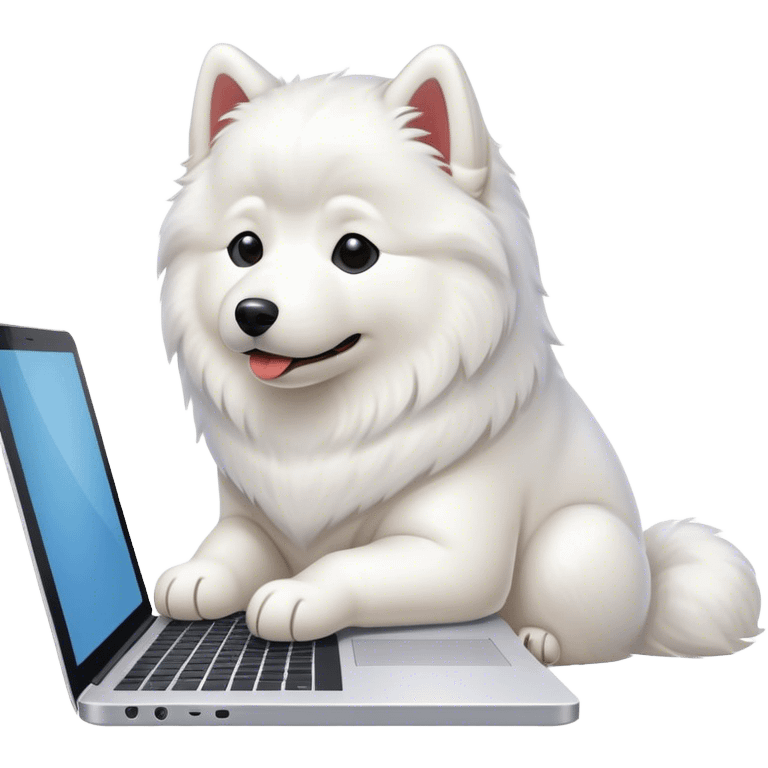 samoyed-working-on-laptop emoji