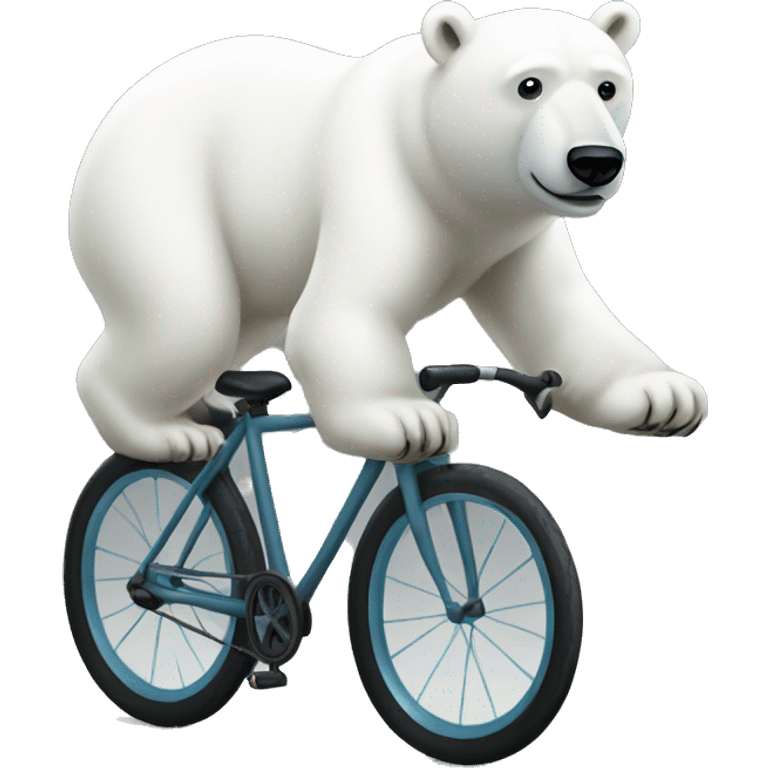 A polar bear riding a bikr emoji