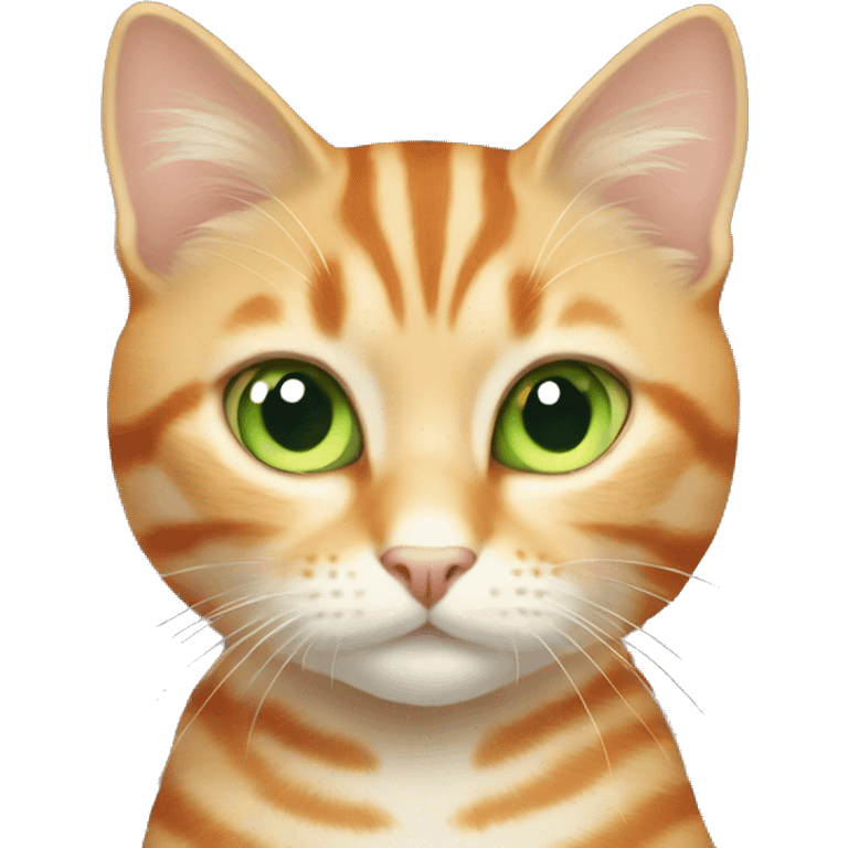 light orange stripes cat with light green eyes emoji