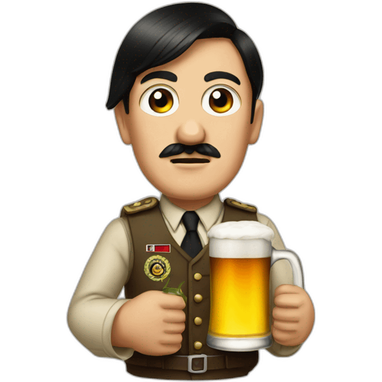 Hitler with beer emoji