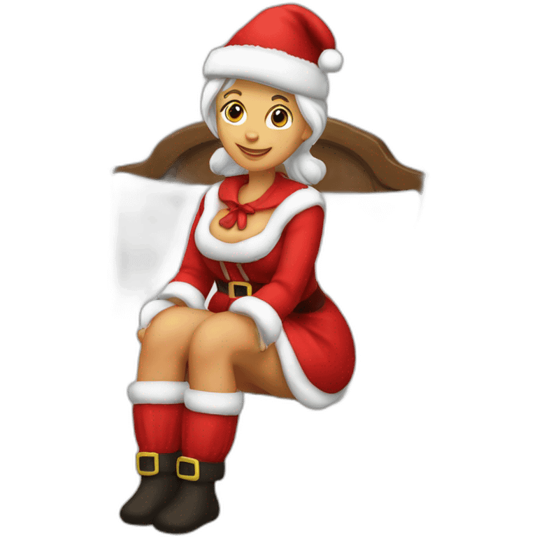 mrs santa claus sitting on bed emoji