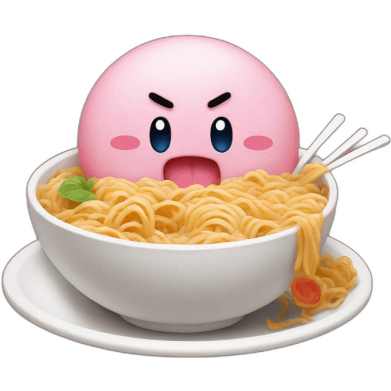 Kirby eating ramen emoji