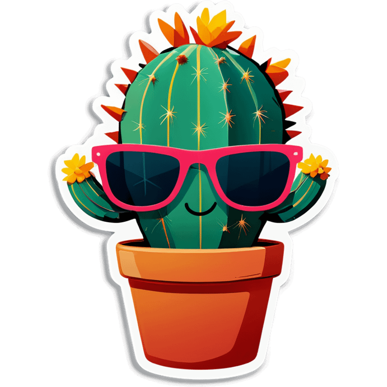 Cactus with sunglasses  emoji