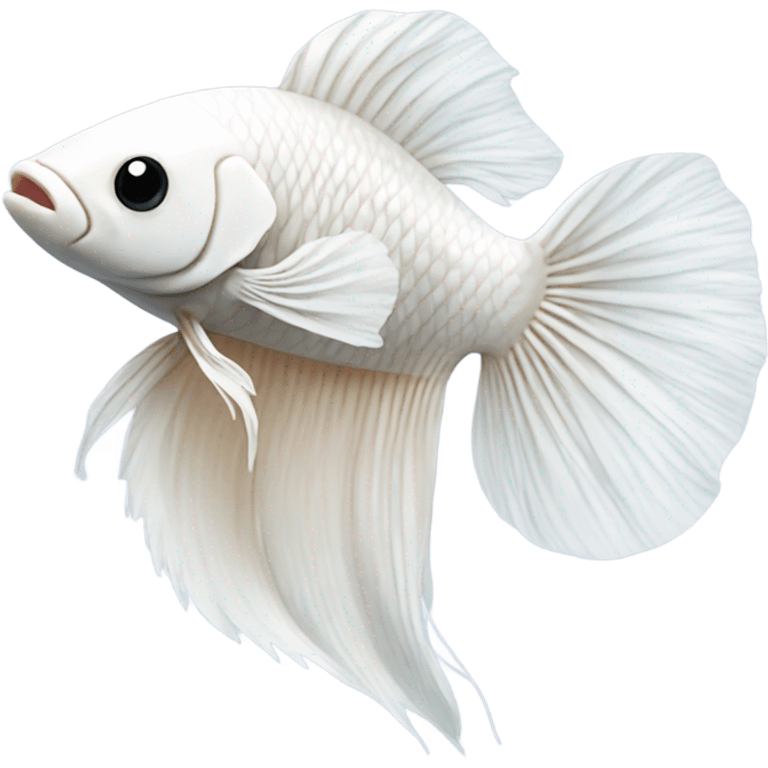 White betta fish happy emoji