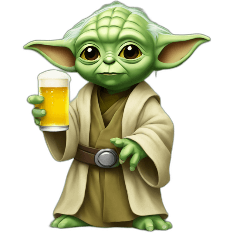 Yoda holding a beer  emoji