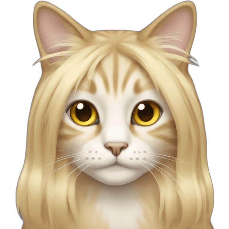 Cat with blonde long hair emoji