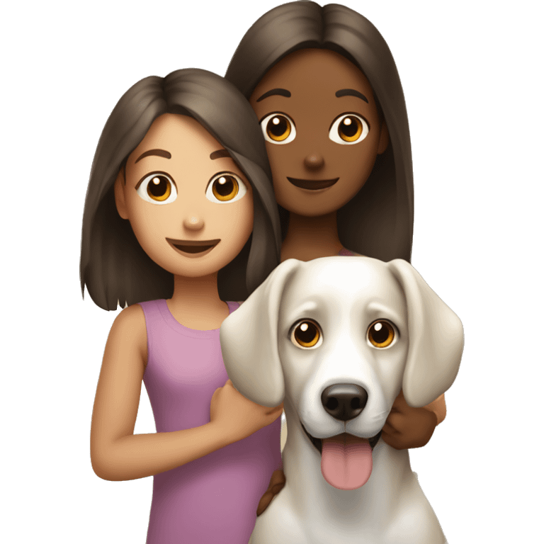 Dog with girl emoji