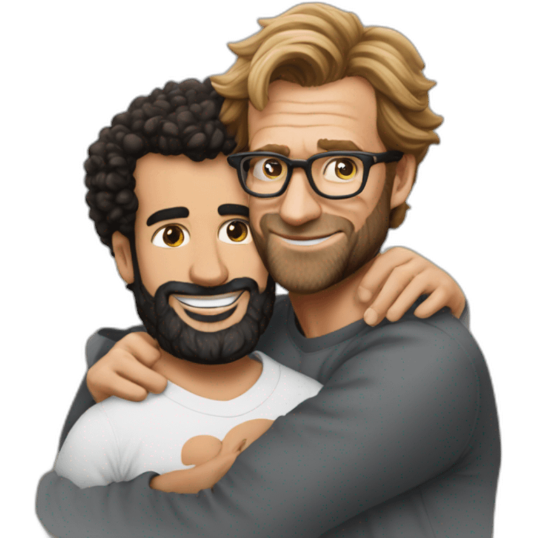 Jurgen klopp hugging male Pregnant mo Salah emoji