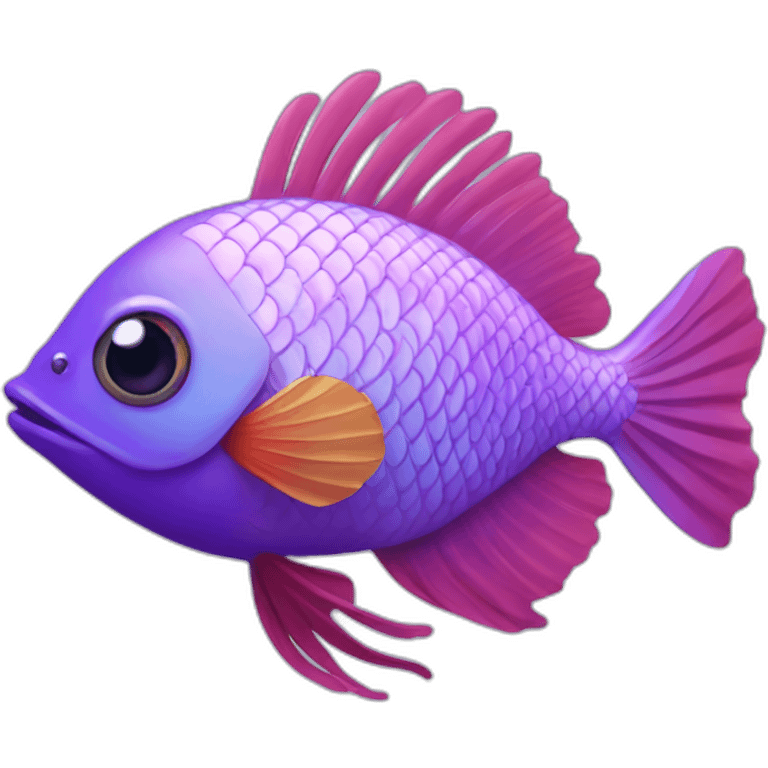 light purple peacock fish，Purple eyes emoji