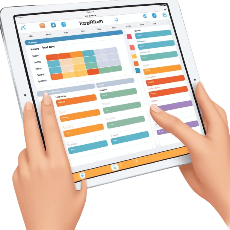 Digital planner on iPad emoji