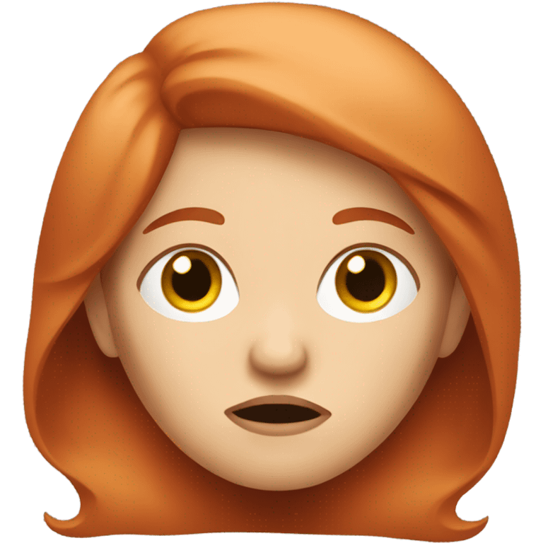 Red hair white woman disgusted emoji