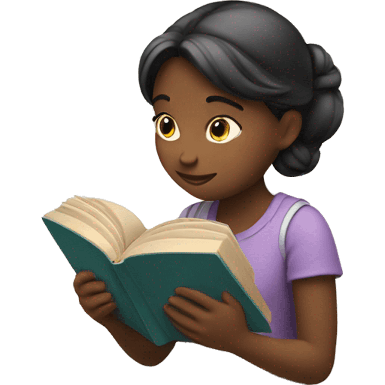 Girl reading book emoji