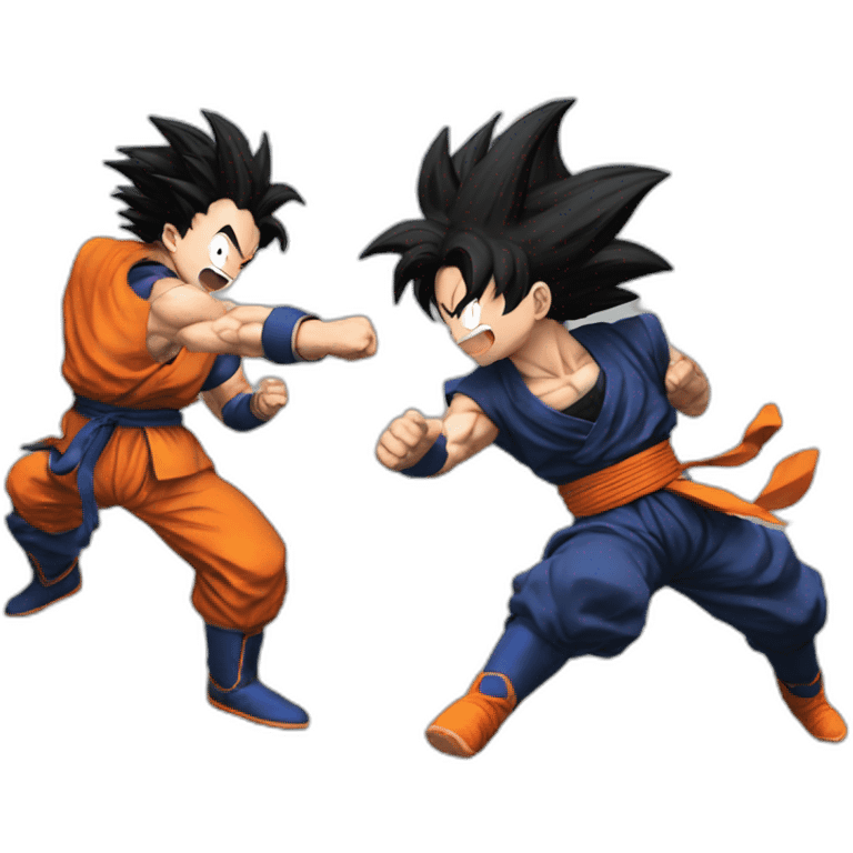 Tanjiro y goku en una pelea emoji