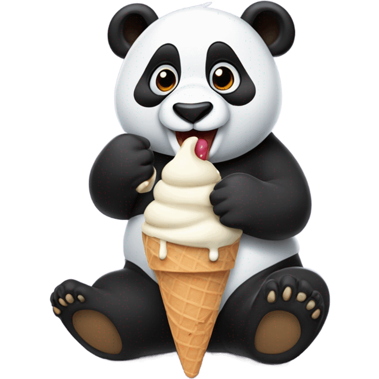 Panda eating ice cream emoji