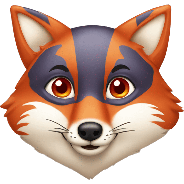 "deep lush red fox face" with little hearts in eyes emoji