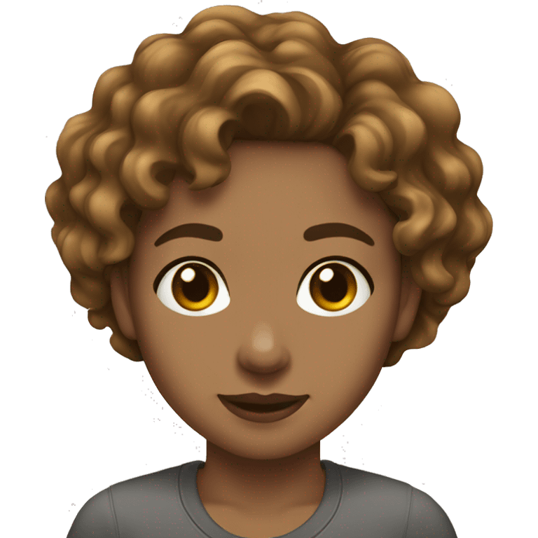 short wavy light brown hair lightskin girl emoji