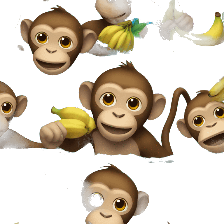 Monkey swimming with bananas  emoji