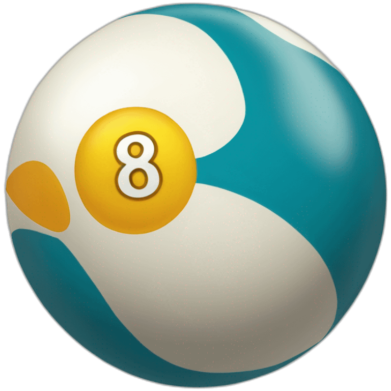 Pool ball with the number eight emoji