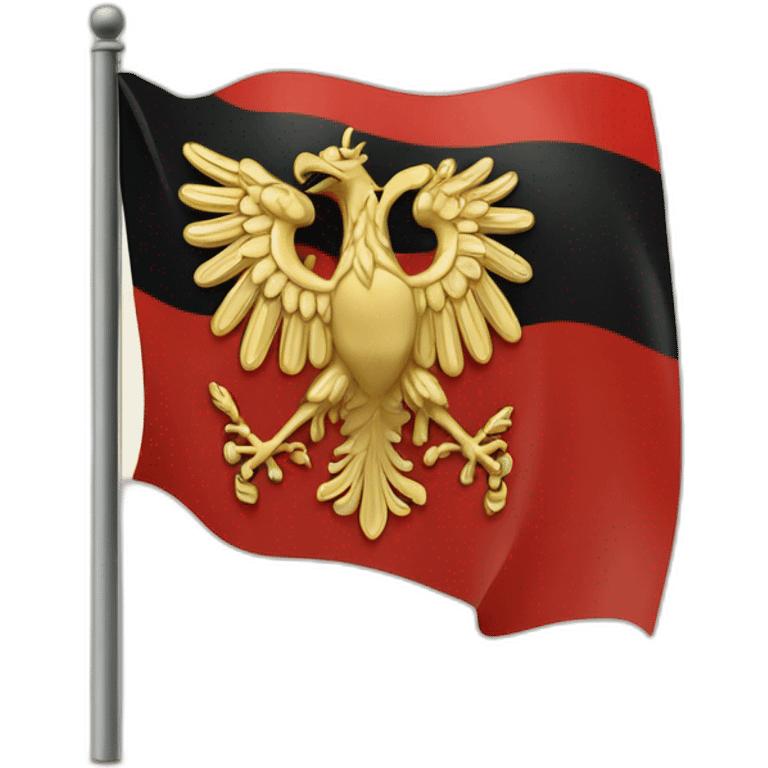 Albanische Flagge mit einen goldenen adler emoji