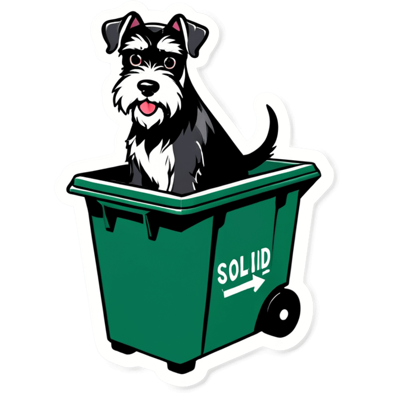 miniature schnauzer dumpster diving  emoji